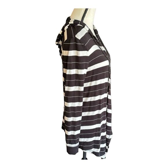 Michael Kors Womens long sleeve hood cardigan black white Small viscose stretch‎ - Picture 2 of 14